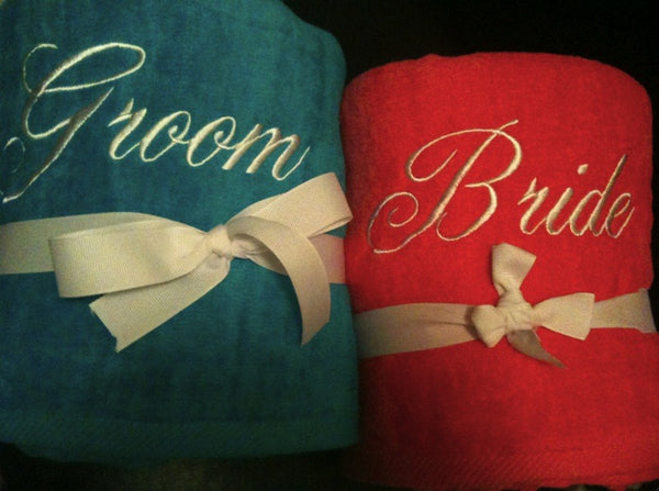 Towel set for bride new arrivals