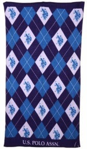 Purple and Blue Argyle Beach Towel