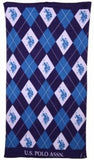 Purple and Blue Argyle Beach Towel