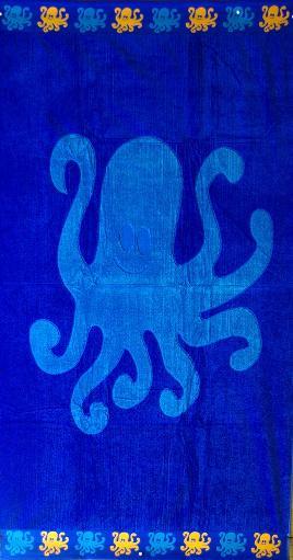 Thick Oversized Blue Octopus Beach Towel
